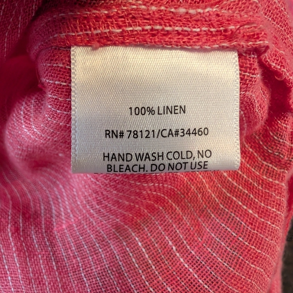 Eileen Fisher 100% Gauzy Linen Tunic, Women's Small, Salmon - Picture 4 of 5